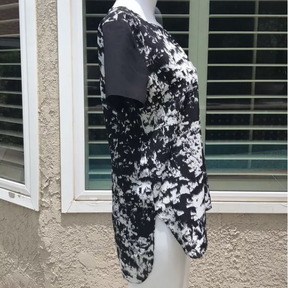 CYNTHIA ROWLEY Black& White ShortSleeve Top SzXS - Picture 6 of 8